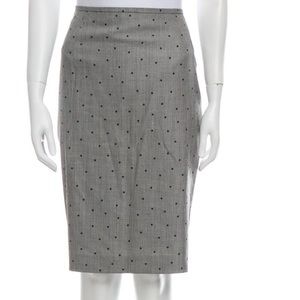Escada Virgin Wool pencil Skirt knee length polka dot print high waisted